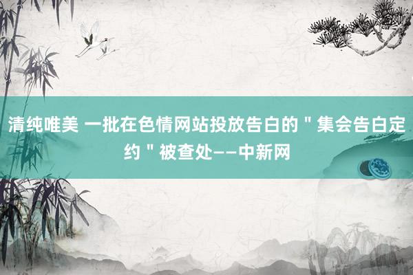 清纯唯美 一批在色情网站投放告白的＂集会告白定约＂被查处——中新网